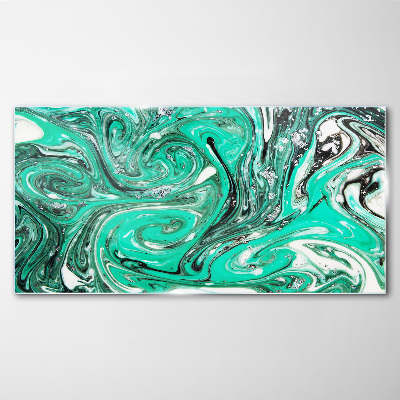 Turquoise swirls of abstraction Glass art print