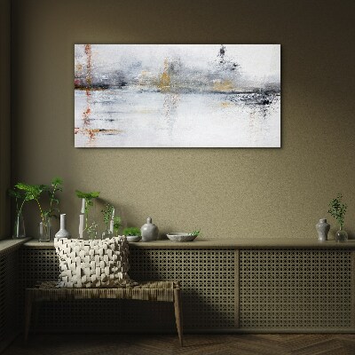 Abstract landscape in shades of gray Wall art on glass
