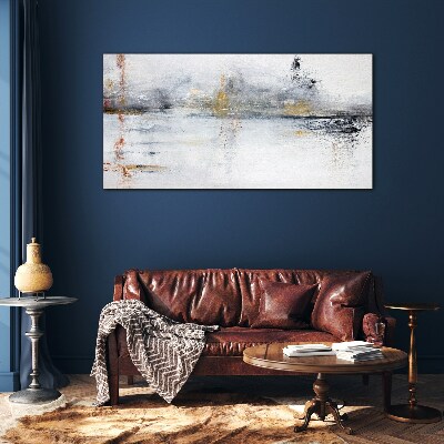 Abstract landscape in shades of gray Wall art on glass