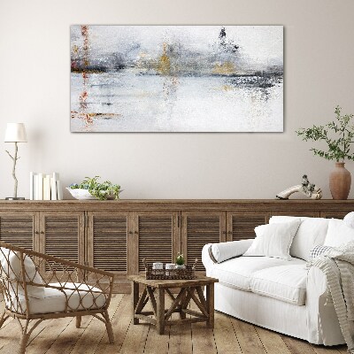 Abstract landscape in shades of gray Wall art on glass
