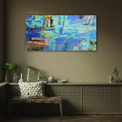 Abstract composition in blue tones Glass art print