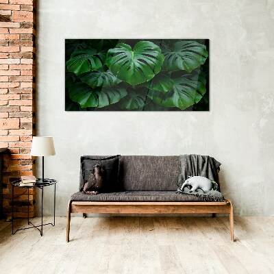 Modern plant leaves Glass Print