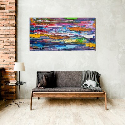 Modern abstraction Glass Print