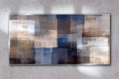 Abstract mosaic in shades of blue Wall art on glass