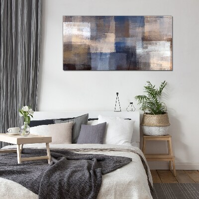 Abstract mosaic in shades of blue Wall art on glass