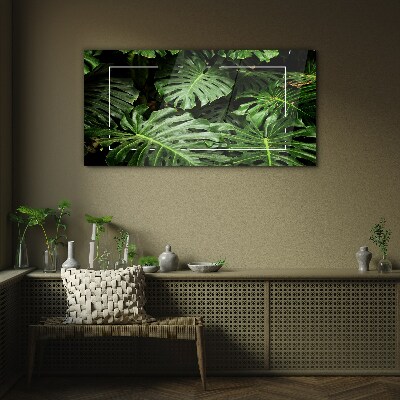 Flower plant leaves Glass Print