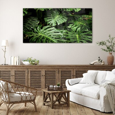Green jungle Wall art on glass