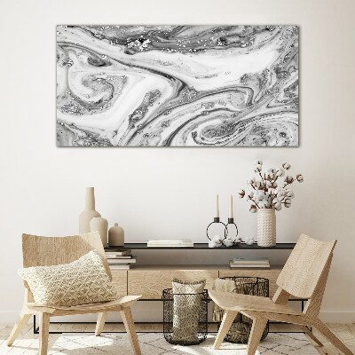 Monochromatic swirls with metallic accents Wall art on glass
