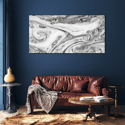 Monochromatic swirls with metallic accents Wall art on glass