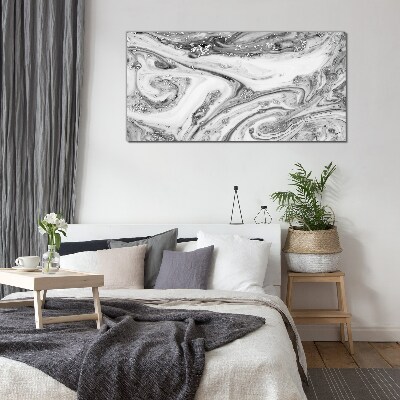 Monochromatic swirls with metallic accents Wall art on glass