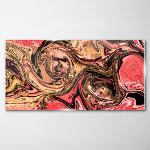 Abstract swirls in shades of pink Glass art print