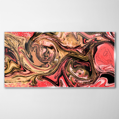 Abstract swirls in shades of pink Glass art print