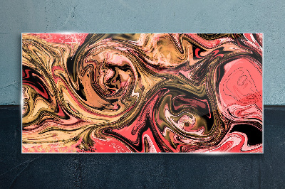 Abstract swirls in shades of pink Glass art print