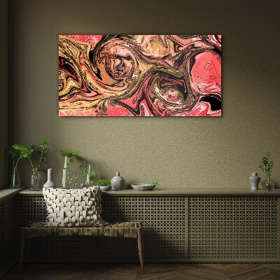Abstract swirls in shades of pink Glass art print