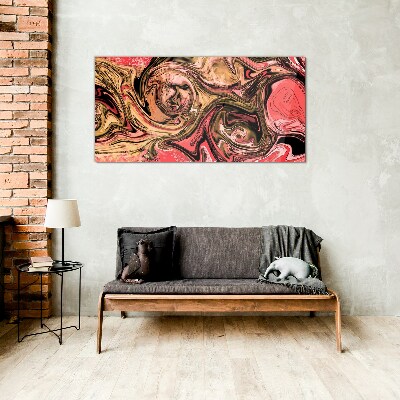 Abstract swirls in shades of pink Glass art print
