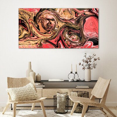 Abstract swirls in shades of pink Glass art print
