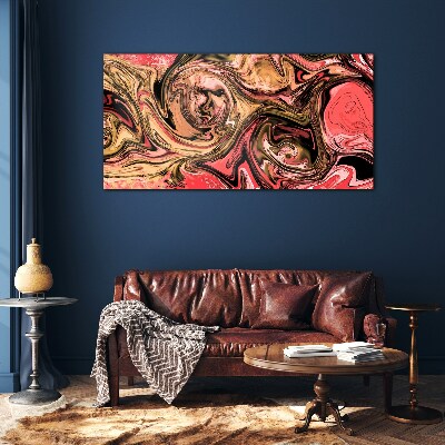 Abstract swirls in shades of pink Glass art print