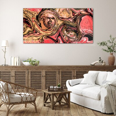 Abstract swirls in shades of pink Glass art print