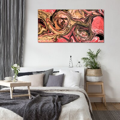 Abstract swirls in shades of pink Glass art print