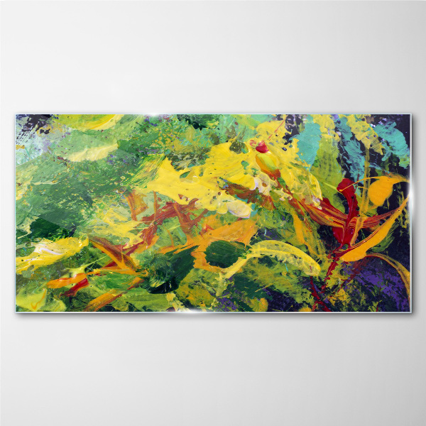 Tropical explosion of colors Wall art on glass