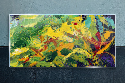 Tropical explosion of colors Wall art on glass