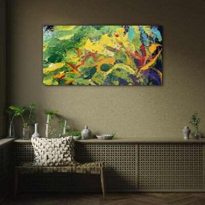 Tropical explosion of colors Wall art on glass