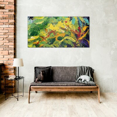 Tropical explosion of colors Wall art on glass
