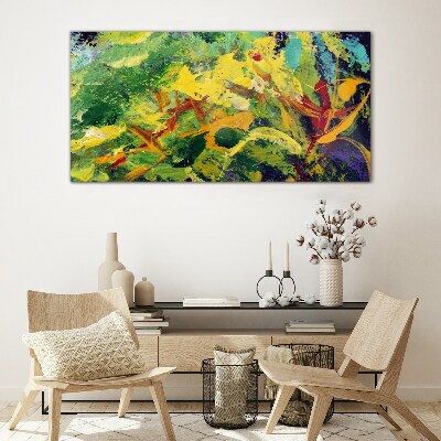 Tropical explosion of colors Wall art on glass
