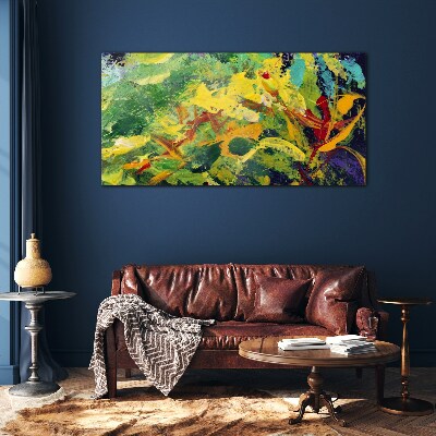 Tropical explosion of colors Wall art on glass