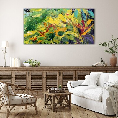 Tropical explosion of colors Wall art on glass