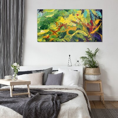 Tropical explosion of colors Wall art on glass