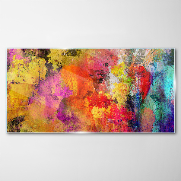 Colorful chaos of abstraction Glass art print
