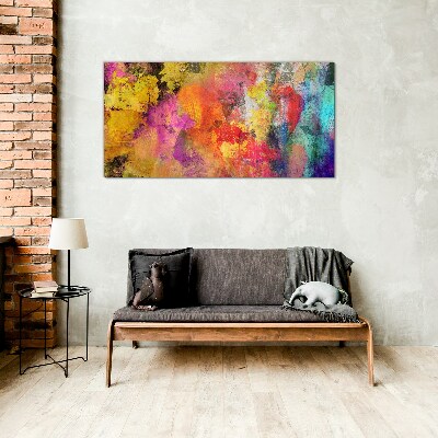 Colorful chaos of abstraction Glass art print