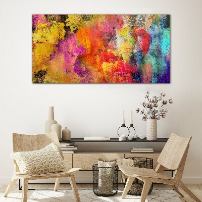 Colorful chaos of abstraction Glass art print