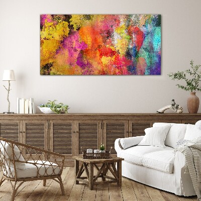 Colorful chaos of abstraction Glass art print