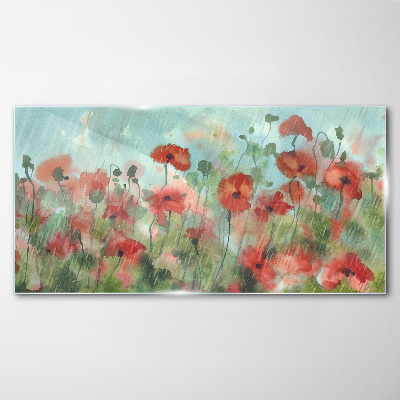 A floral landscape in a spring aura Glass art print