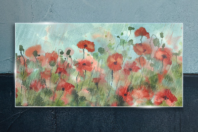A floral landscape in a spring aura Glass art print