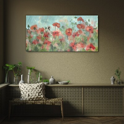A floral landscape in a spring aura Glass art print