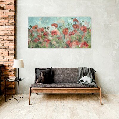 A floral landscape in a spring aura Glass art print