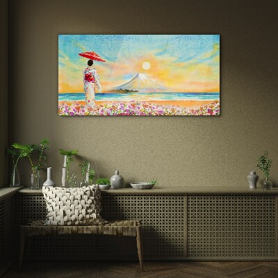 A quiet morning by the sea Wall art on glass