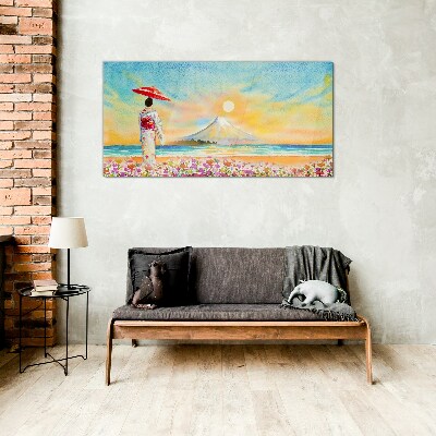 A quiet morning by the sea Wall art on glass
