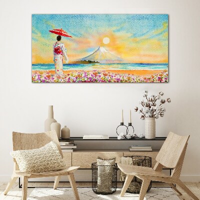 A quiet morning by the sea Wall art on glass