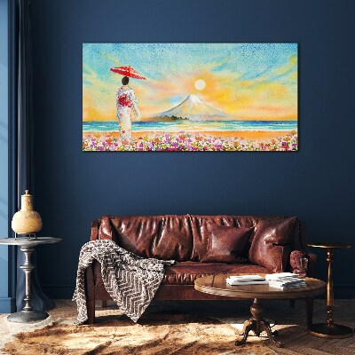 A quiet morning by the sea Wall art on glass