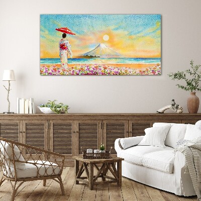 A quiet morning by the sea Wall art on glass