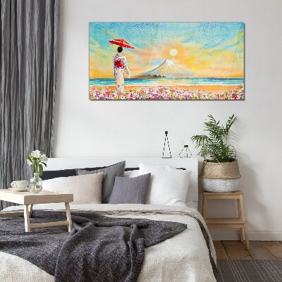 A quiet morning by the sea Wall art on glass