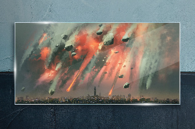 Apocalyptic cityscape Wall art on glass