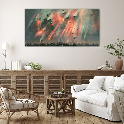 Apocalyptic cityscape Wall art on glass