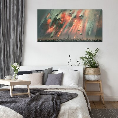 Apocalyptic cityscape Wall art on glass