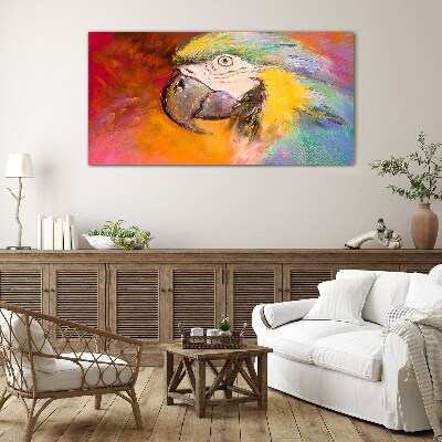 Abstraction animal parrot Glass Wall Art
