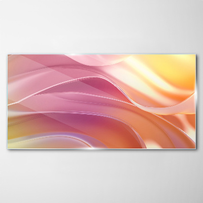 Waves of colors in pastel shades Glass art print